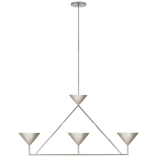 Orsay Medium Linear Chandelier - Polished Nickel