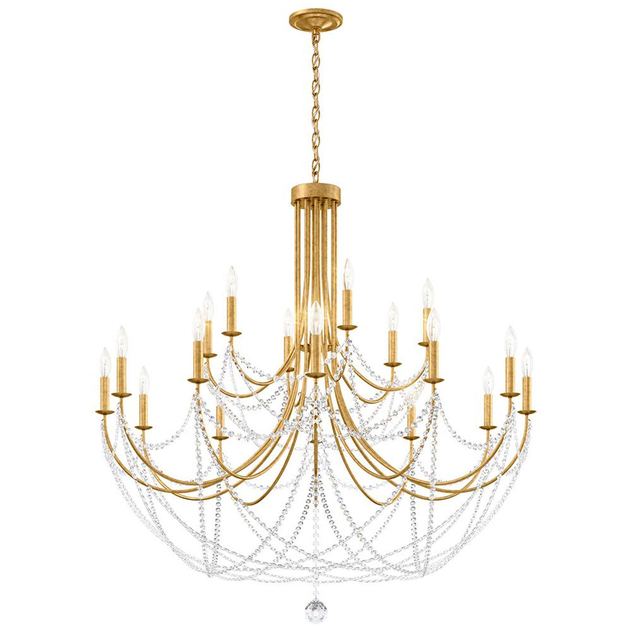 Verdana Chandelier, 18-Light, Heirloom Gold, Clear Optic Crystal (RJ1018N-22O 1JD431)