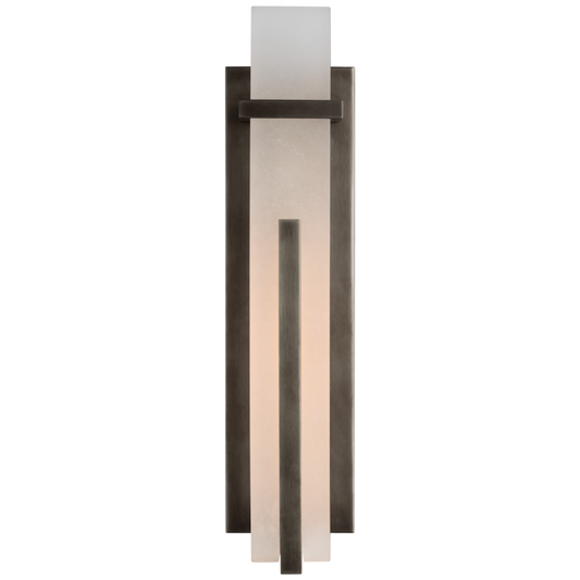 Malik Large Wall Sconce, 1-Light, LED, Bronze, Alabaster Shade, 19.25"H (S 2910BZ-ALB CU2CC)