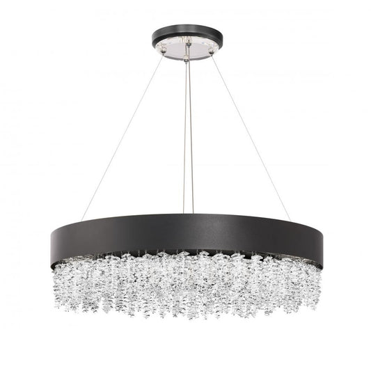 Soleil Linear Pendant, Integrated LED, Black, Clear Optic Crystal (S3526-18O 1JD53K)