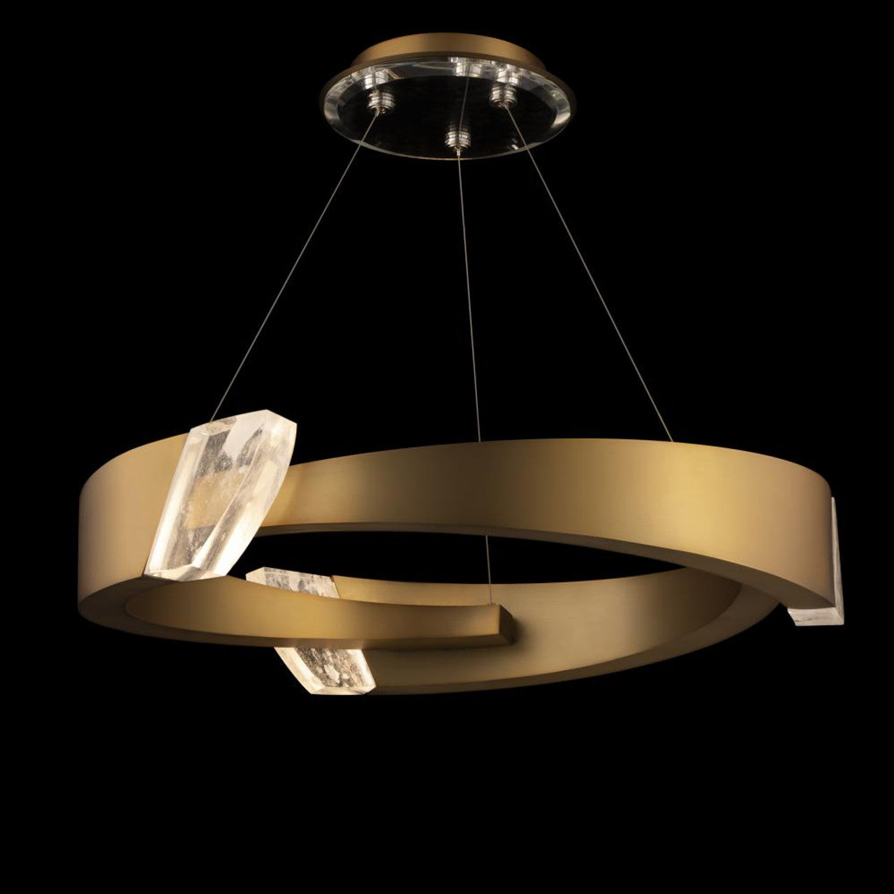 Embrace Pendant, Integrated LED, Aged Brass, Optic Haze Quartz (S4834-700OH 1JD53U)