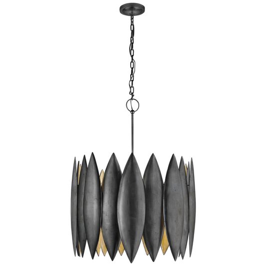 Hatton Chandelier, 4-Light, Aged Iron, 31.25"W (S 5048AI 2R6ZD)