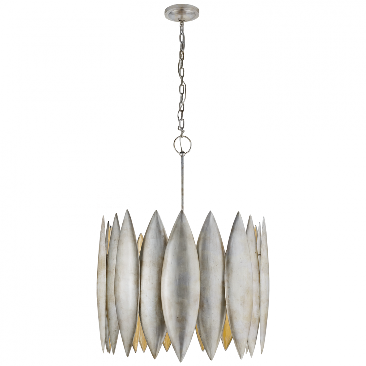 Hatton Chandelier, 4-Light, Burnished Silver Leaf, 31.25"W (S 5048BSL 2R6ZE)