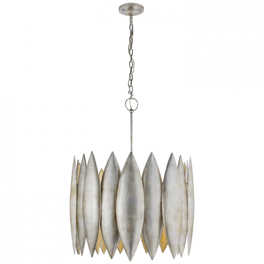 Hatton Chandelier, 4-Light, Burnished Silver Leaf, 31.25"W (S 5048BSL 2R6ZE)