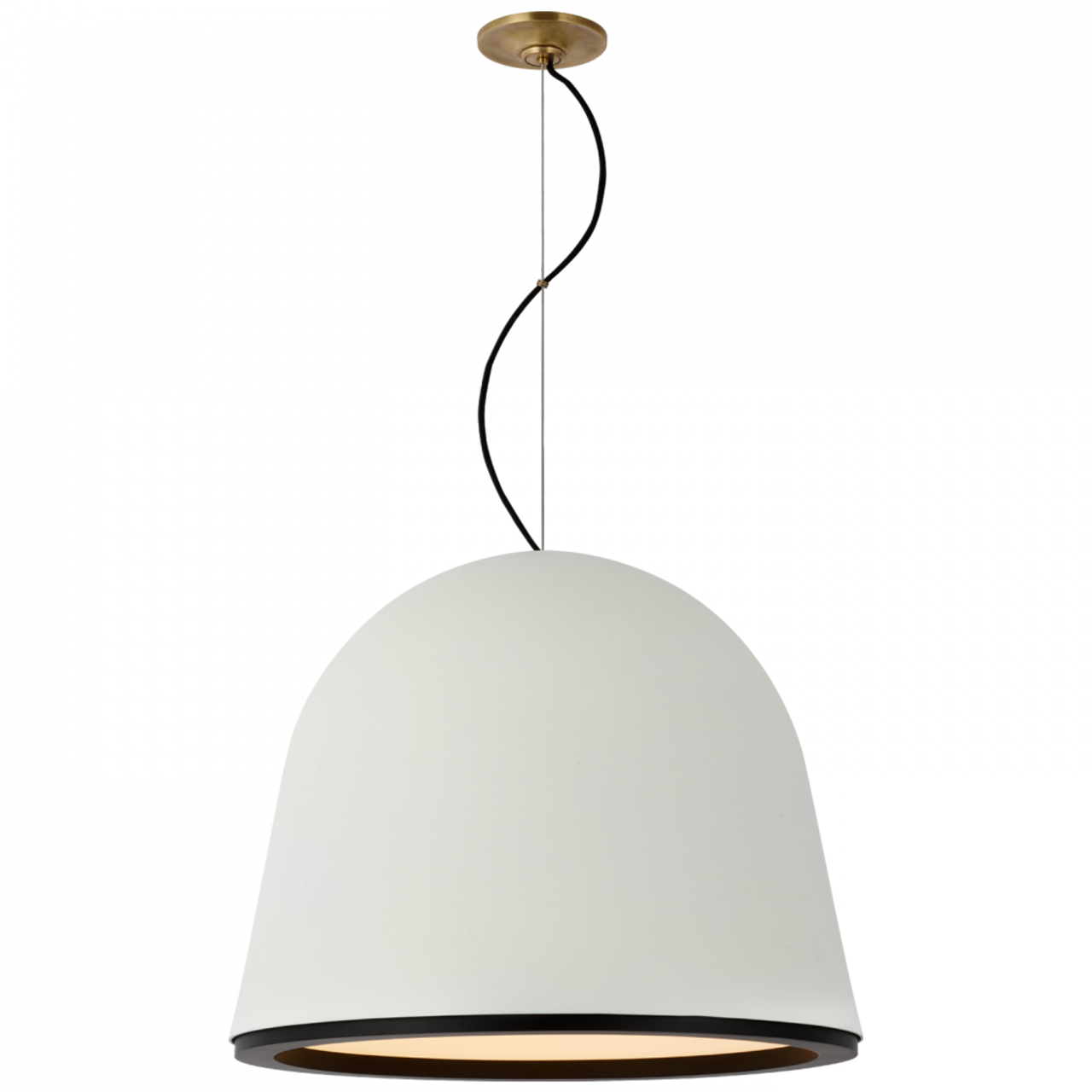 Murphy Large Pendant, 1-Light, LED, Plaster White, Matte Black, 24"W (S 5126PW/BLK D02T4)