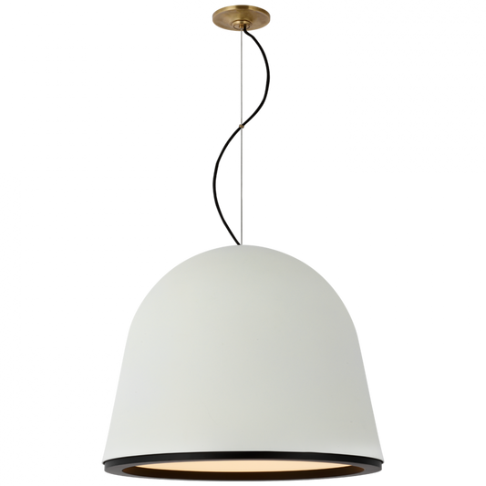 Murphy Large Pendant, 1-Light, LED, Plaster White, Matte Black, 24"W (S 5126PW/BLK D02T4)