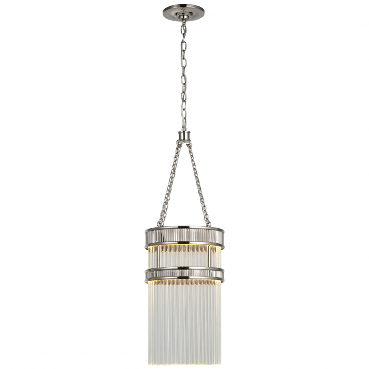 Menil Tall Chandelier, 1-Light, LED, Polished Nickel, Crystal Rods Shade, 9.75"W (S 5170PN-CG CU4CU)