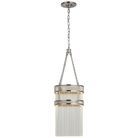 Menil Tall Chandelier, 1-Light, LED, Polished Nickel, Crystal Rods Shade, 9.75"W (S 5170PN-CG CU4CU)