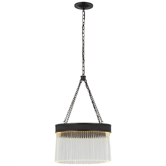 Menil Medium Chandelier, 1-Light, LED, Bronze, Crystal Rods Shade, 15.25"W (S 5171BZ-CG CU2DJ)