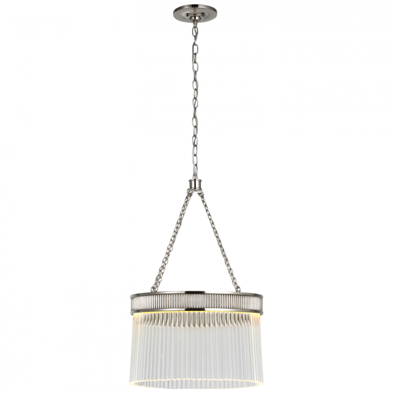 Menil Medium Chandelier, 1-Light, LED, Polished Nickel, Crystal Rods Shade, 15.25"W (S 5171PN-CG CU4CV)