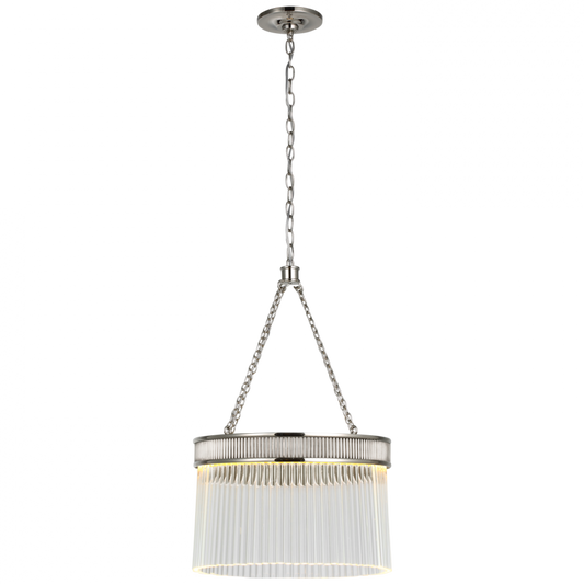 Menil Medium Chandelier, 1-Light, LED, Polished Nickel, Crystal Rods Shade, 15.25"W (S 5171PN-CG CU4CV)