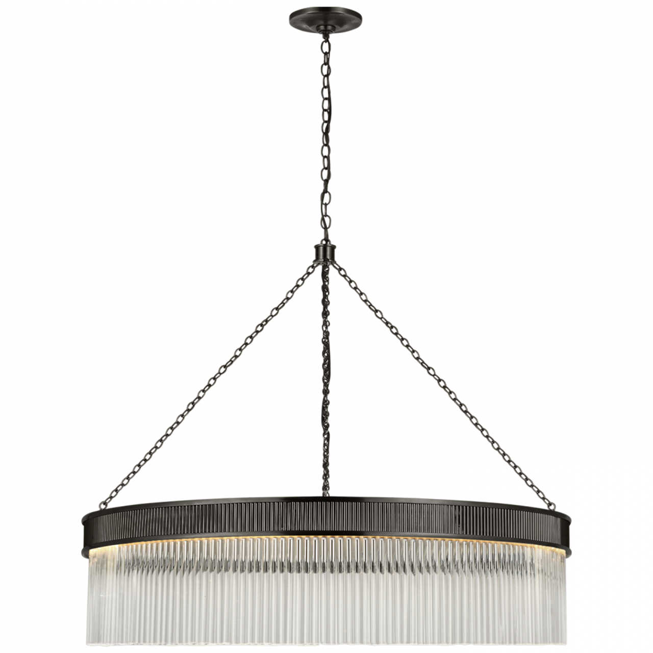 Menil Large Chandelier, 1-Light, LED, Bronze, Crystal Rods Shade, 34.25"W (S 5172BZ-CG CU3CL)