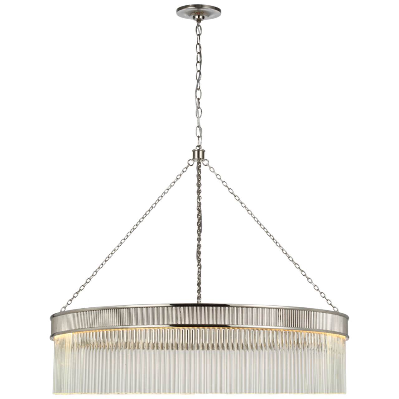 Menil Large Chandelier, 1-Light, LED, Polished Nickel, Crystal Rods Shade, 34.25"W (S 5172PN-CG CU2DL)