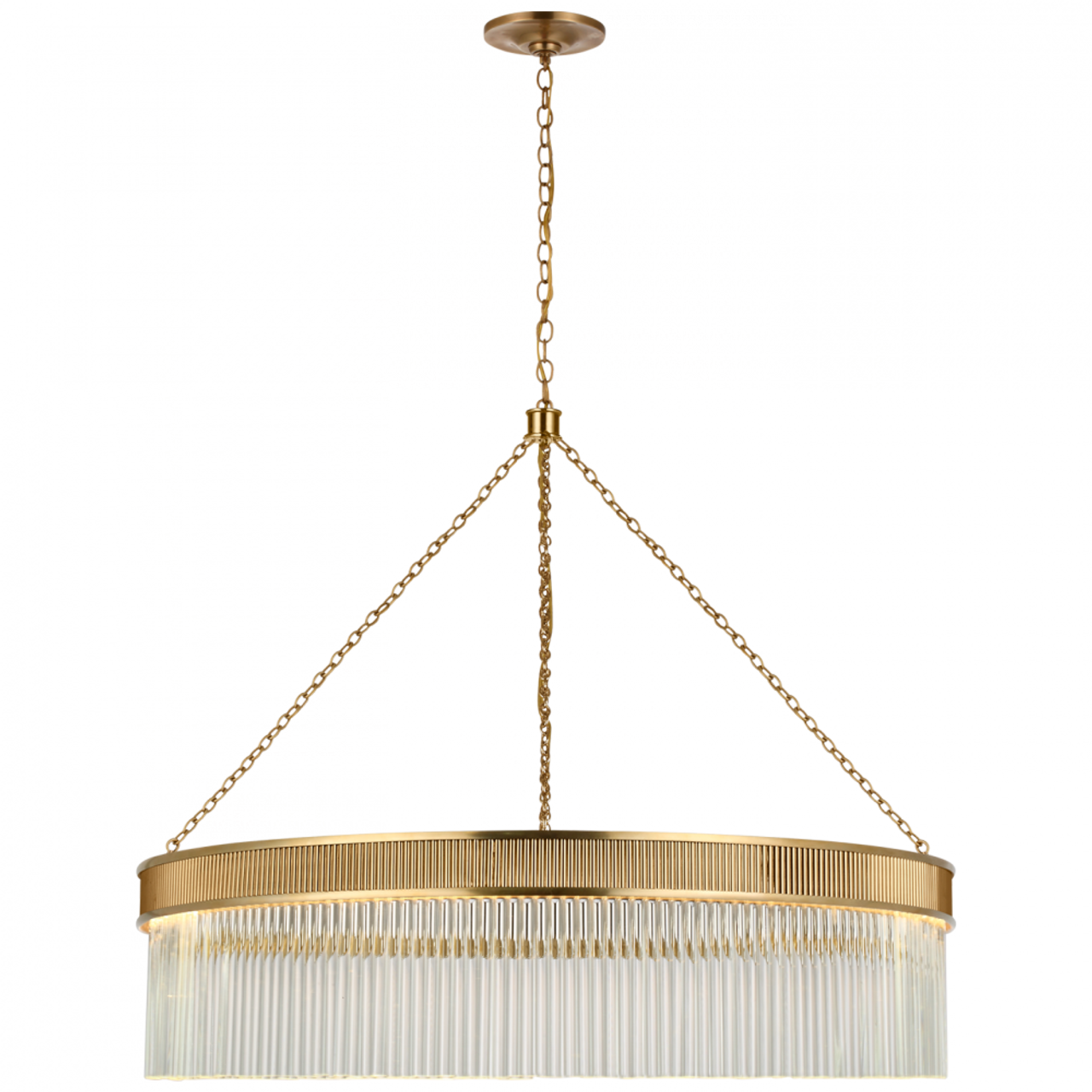 Menil Large Chandelier, 1-Light, LED, Soft Brass, Crystal Rods Shade, 34.25"W (S 5172SB-CG CU2DM)