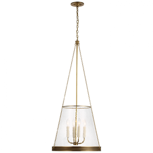 Reese Pendant, 4-Light, Soft Brass, Clear Restoration Glass, 20"W (S 5182SB-CG CU3CP)