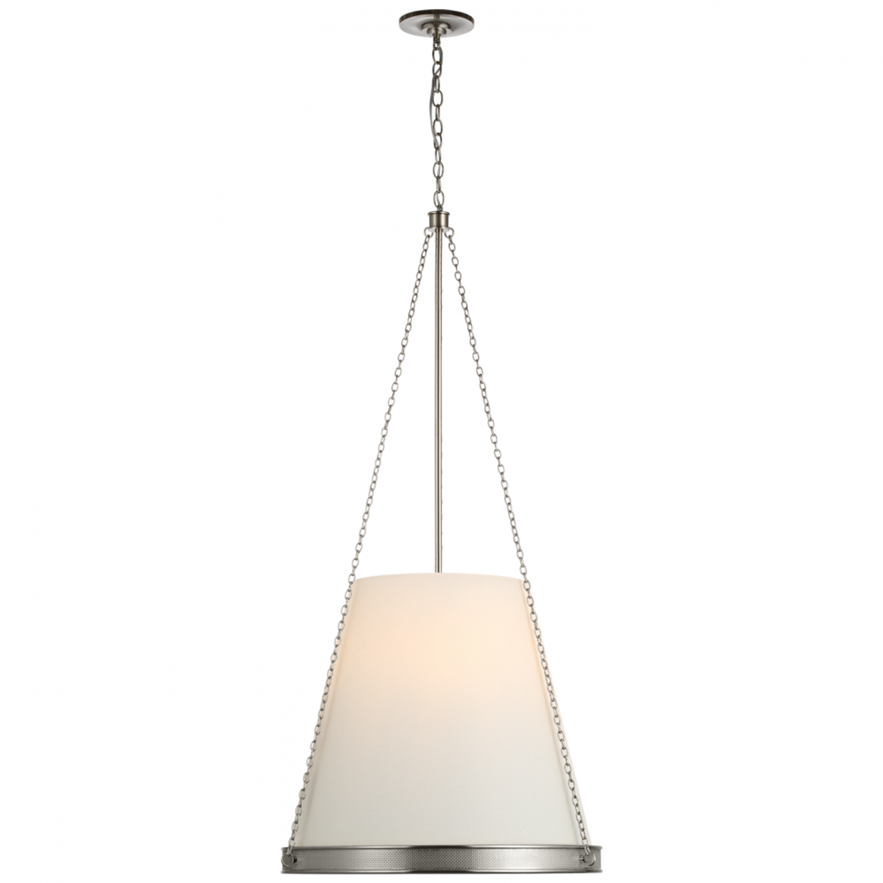 Reese Pendant, 6-Light, Polished Nickel, Linen Shade, 23"W (S 5183PN-L CU2DV)