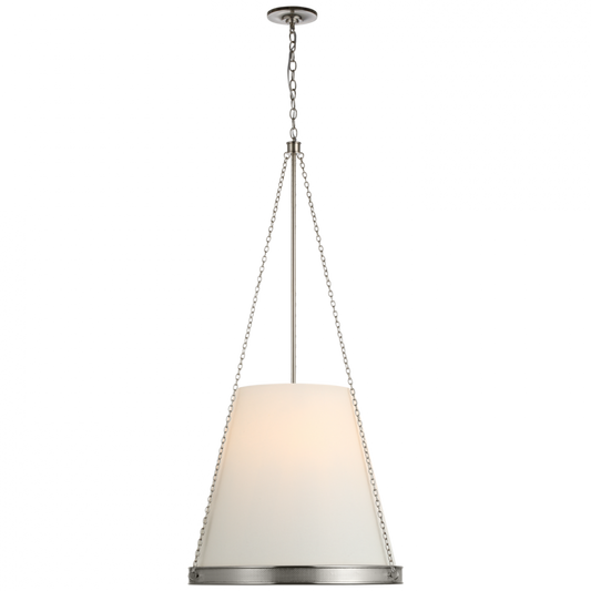 Reese Pendant, 6-Light, Polished Nickel, Linen Shade, 23"W (S 5183PN-L CU2DV)