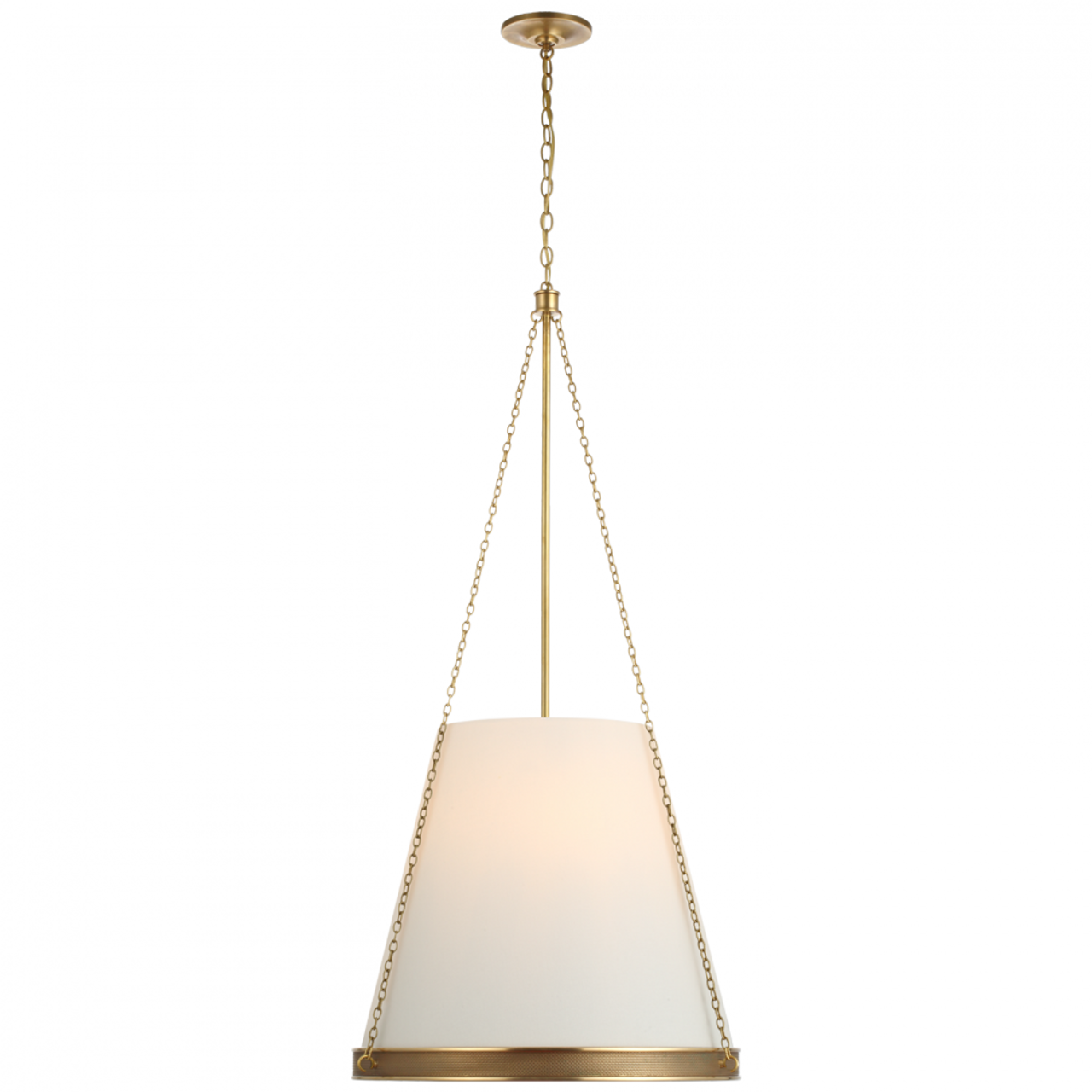 Reese Pendant, 6-Light, Soft Brass, Linen Shade, 23"W (S 5183SB-L CU3EP)