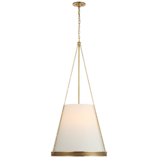 Reese Pendant, 6-Light, Soft Brass, Linen Shade, 23"W (S 5183SB-L CU3EP)