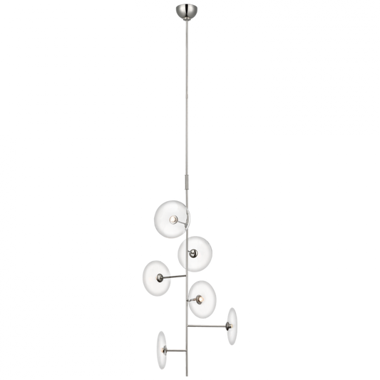 Calvino Small Entry Chandelier, 1-Light, LED, Polished Nickel, 20"W (S 5691PN-CG D01TW)