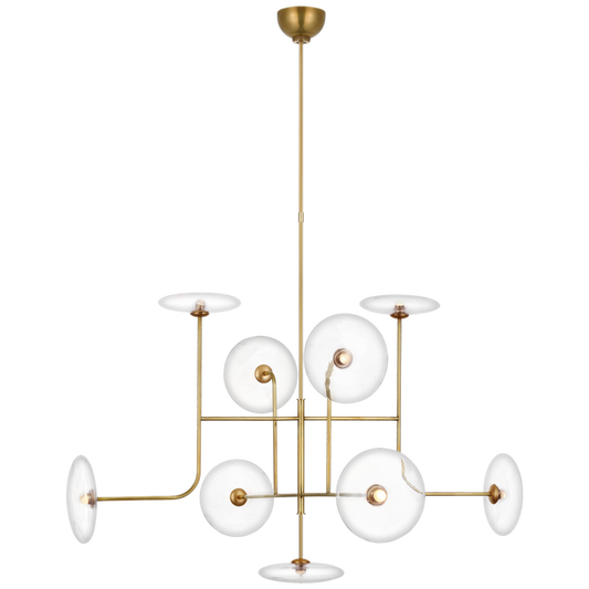 Calvino X-Large Arched Chandelier, 1-Light, LED, Hand-Rubbed Antique Brass, 42"W (S 5693HAB-CG D01TT)