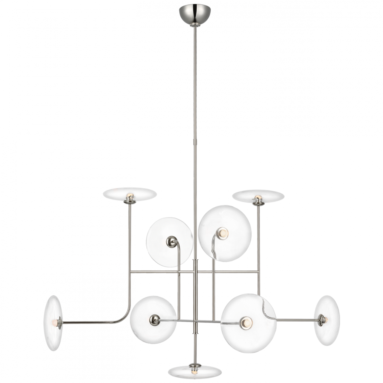 Calvino X-Large Arched Chandelier, 1-Light, LED, Polished Nickel, 42"W (S 5693PN-CG D02UA)