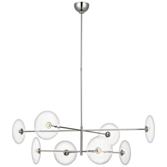 Calvino X-Large Radial Chandelier, 1-Light, LED, Polished Nickel, 42"W (S 5694PN-CG D01TX)