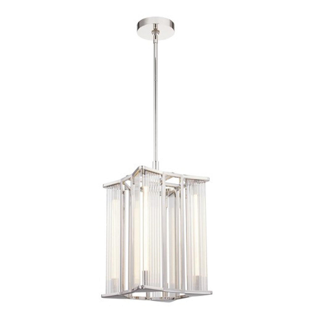 Sabre Pendant, 1-Light, LED, Polished Nickel, Ribbed Glass, 18.13"H (PD339415PNCR 706WPAT)