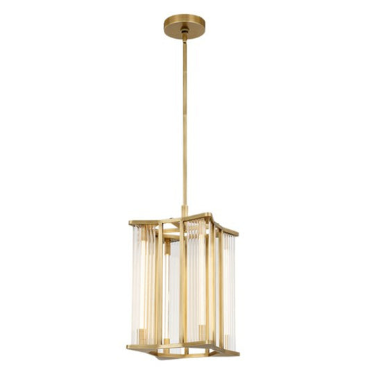 Sabre Pendant, 1-Light, LED, Vintage Brass, Ribbed Glass, 18.13"H (PD339415VBCR 706WPAV)