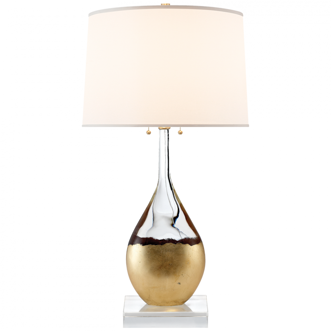 Juliette Table Lamp, 2-Light, Crystal, Silk Shade, 30"H (SK 3905CG-S 2MZHV)