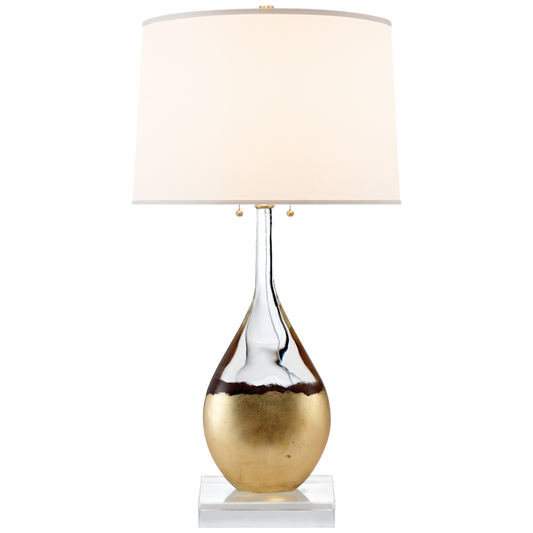 Juliette Table Lamp, 2-Light, Crystal, Silk Shade, 30"H (SK 3905CG-S 2MZHV)