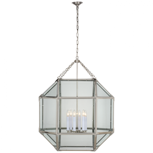 Morris Pendant, 6-Light, Polished Nickel, 30.5"W (SK 5034PN-CG CU3CY)