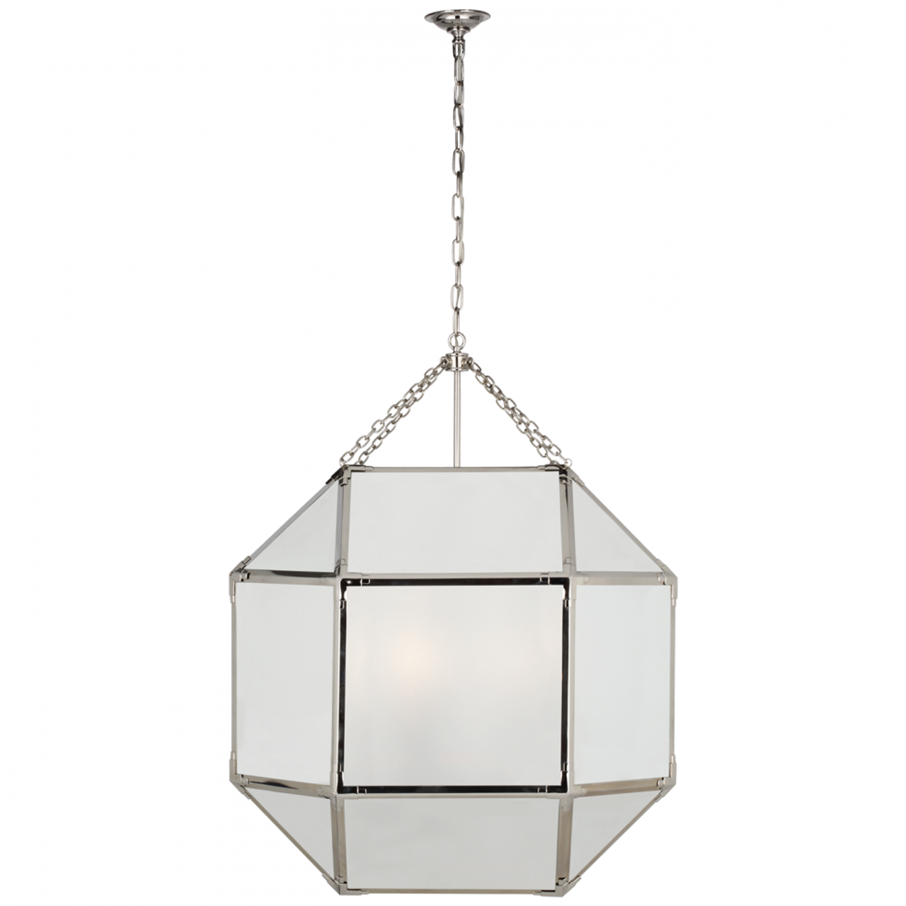 Morris Pendant, 6-Light, Polished Nickel, Frosted Glass, 30.5"W (SK 5034PN-FG CU4A0)