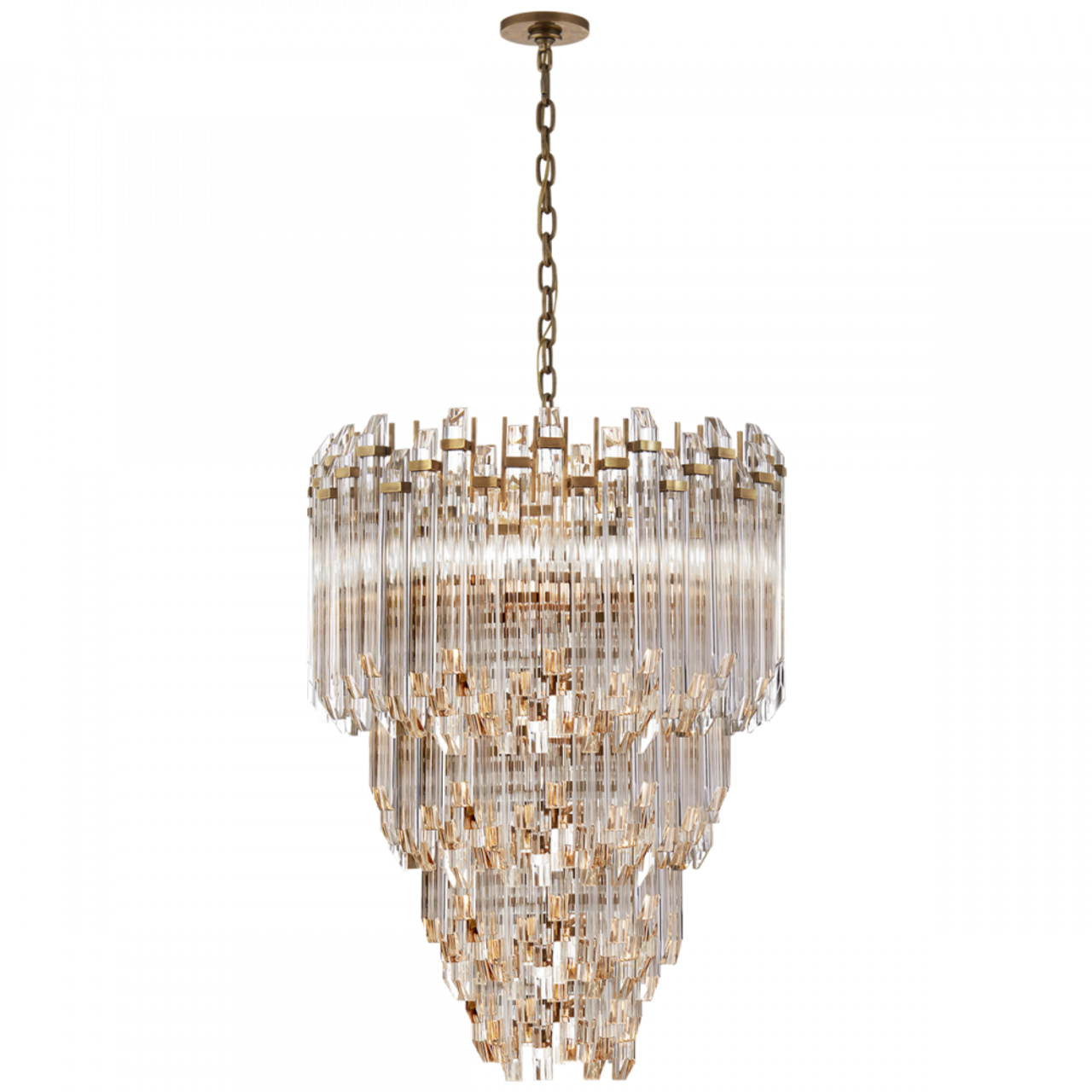 Adele Chandelier, 12-Light, Hand-Rubbed Antique Brass, Clear Acrylic, 24"W (SK 5423HAB-CA 2V5QE)