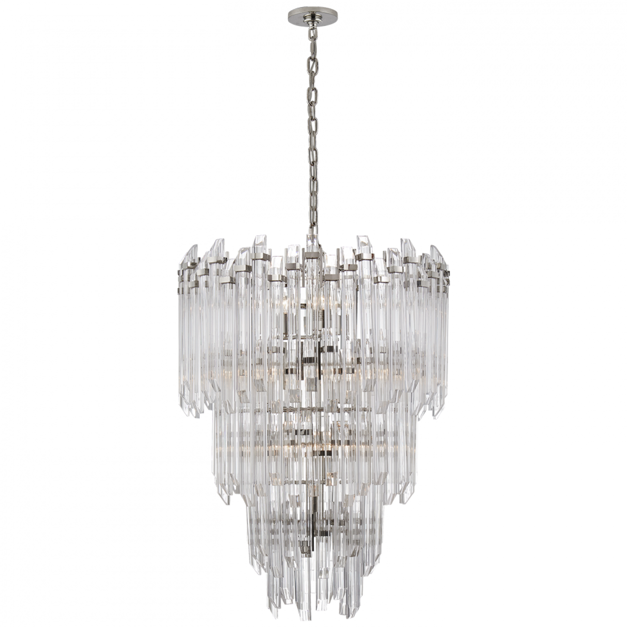 Adele Chandelier, 12-Light, Polished Nickel, Clear Acrylic, 24"W (SK 5423PN-CA 2V5QF)