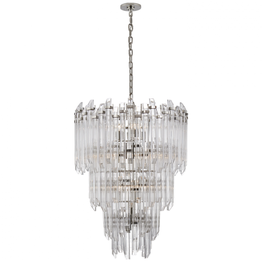 Adele Chandelier, 12-Light, Polished Nickel, Clear Acrylic, 24"W (SK 5423PN-CA 2V5QF)