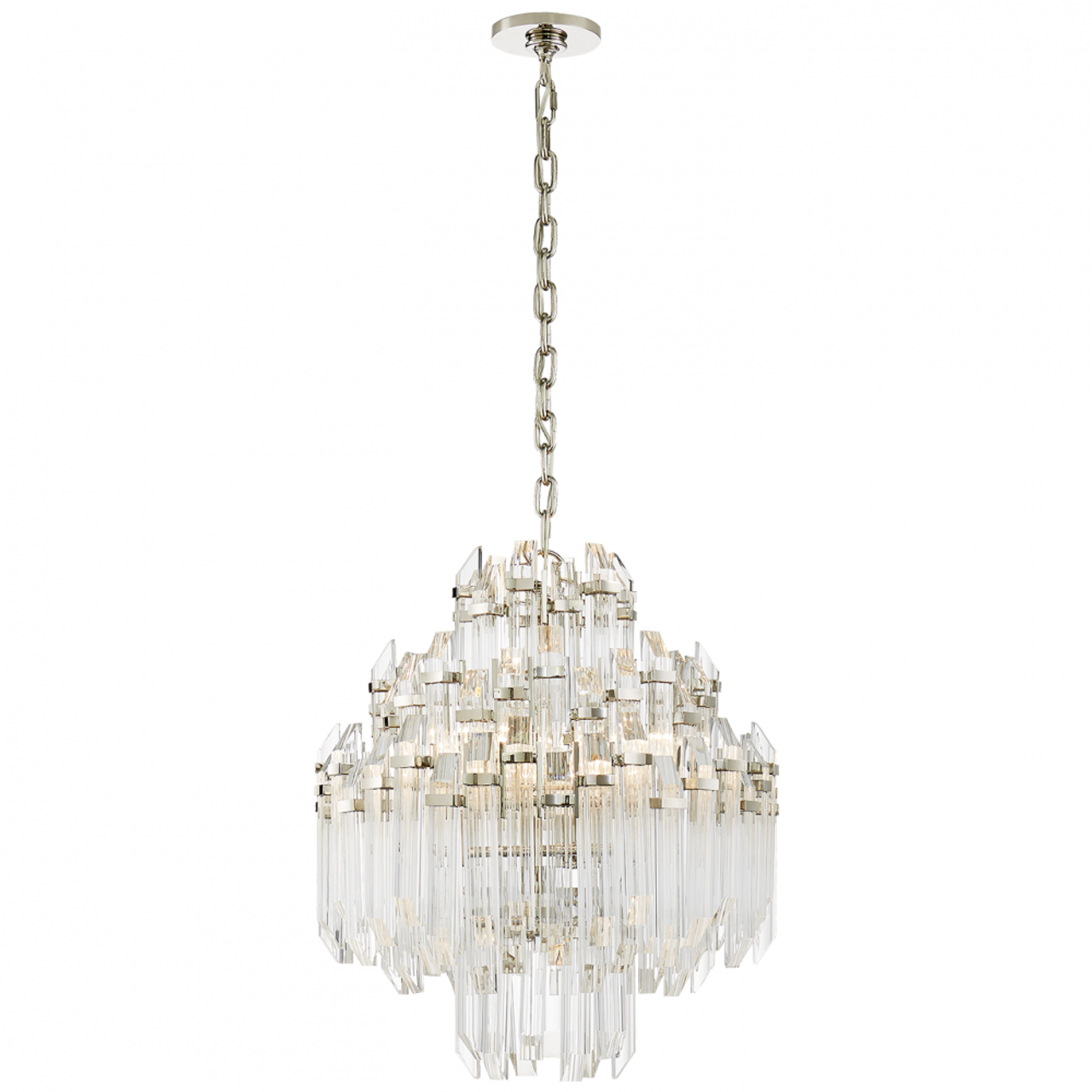 Adele Chandelier, 6-Light, Polished Nickel, Clear Acrylic, 20"W (SK 5424PN-CA 2V3R3)