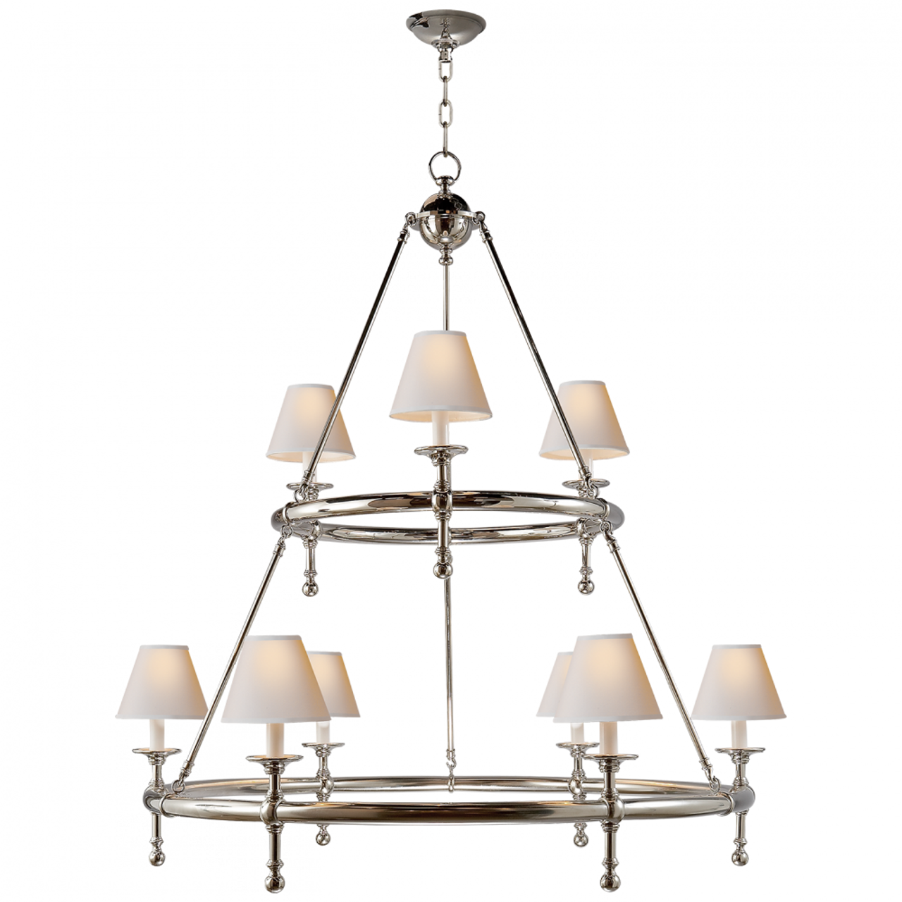 Classic Ring Chandelier, 9-Light, Polished Nickel, 45"W (SL 5813PN-NP 28YRJ)