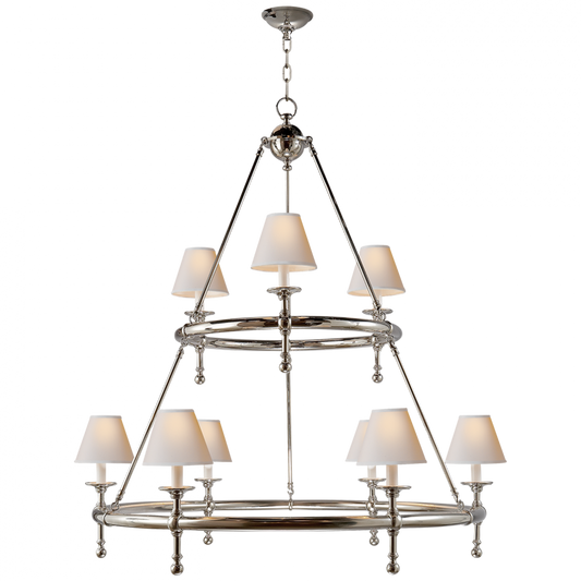 Classic Ring Chandelier, 9-Light, Polished Nickel, 45"W (SL 5813PN-NP 28YRJ)