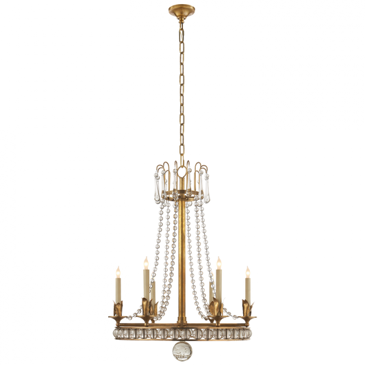 Regency Chandelier, 6-Light, Hand-Rubbed Antique Brass, 22"W (SN 5107HAB 2G13D)