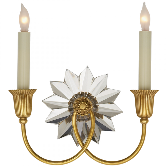 Huntingdon Wall Sconce, 2-Light, Hand-Rubbed Antique Brass, 9.5"H (SP 2013HAB 2CRJ6)