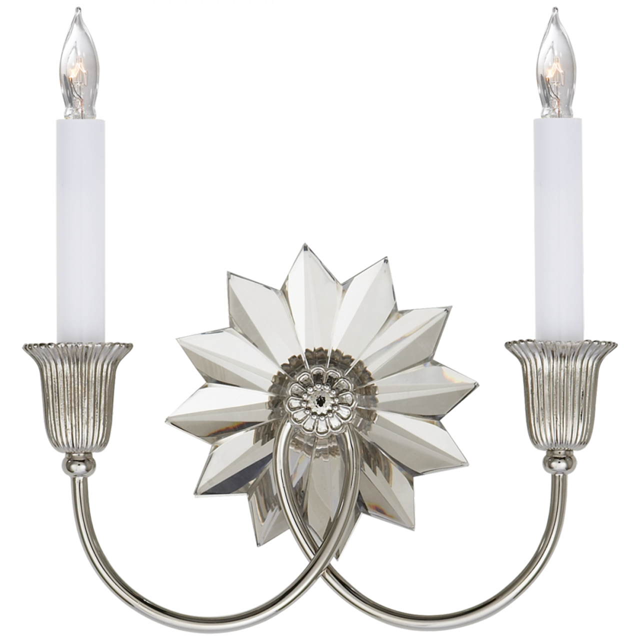 Huntingdon Wall Sconce, 2-Light, Polished Nickel, 9.5"H (SP 2013PN 2CRJ7)