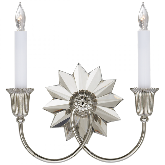 Huntingdon Wall Sconce, 2-Light, Polished Nickel, 9.5"H (SP 2013PN 2CRJ7)