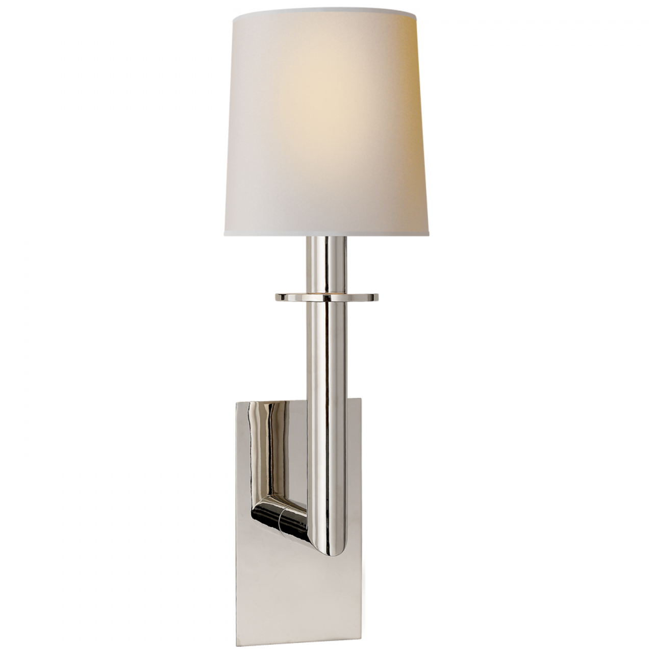 Dalston Wall Sconce, 1-Light, Polished Nickel, Natural Paper Shade, 23.75"H (SP 2017PN-NP 2V3R6)