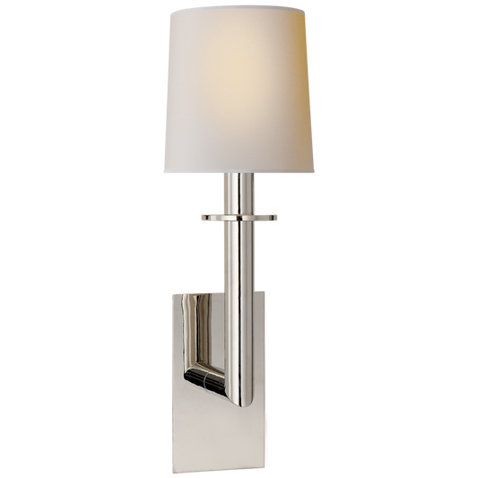 Dalston Wall Sconce, 1-Light, Polished Nickel, Natural Paper Shade, 23.75"H (SP 2017PN-NP 2V3R6)