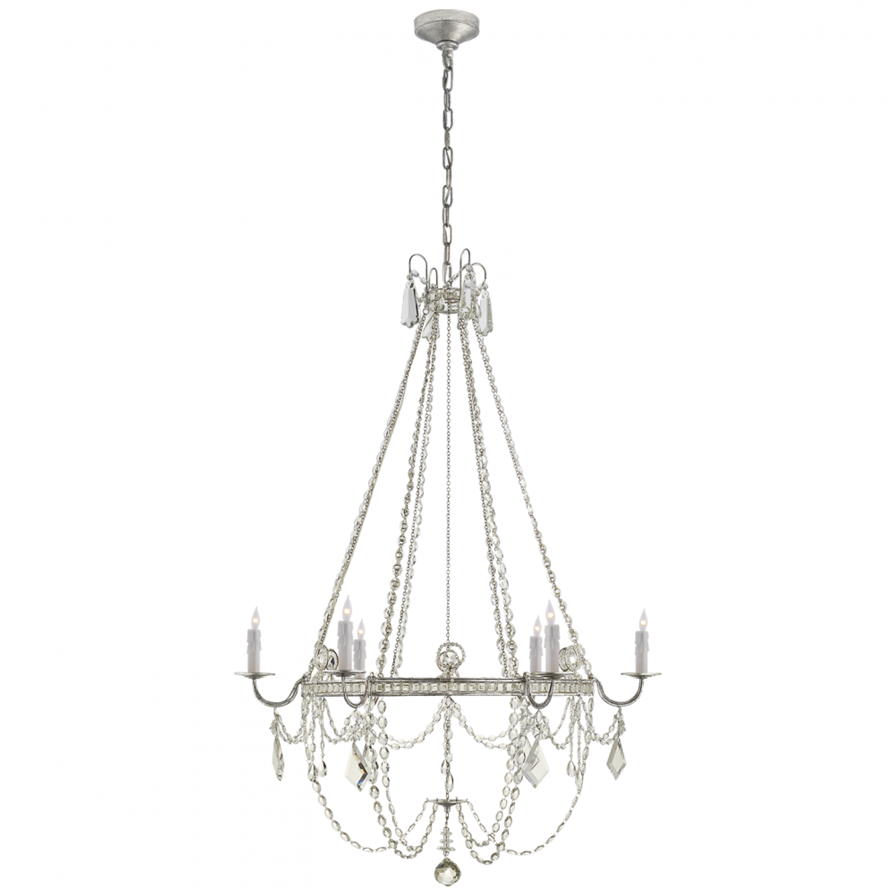 Sharon Chandelier, 6-Light, Burnished Silver Leaf, 36"W (SP 5031BSL-CG 2V4QY)