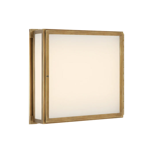 Mercer Bathroom Wall Sconce, 2-Light, Hand-Rubbed Antique Brass, White Glass, 12"H (TOB 2004HAB 2CTL4)