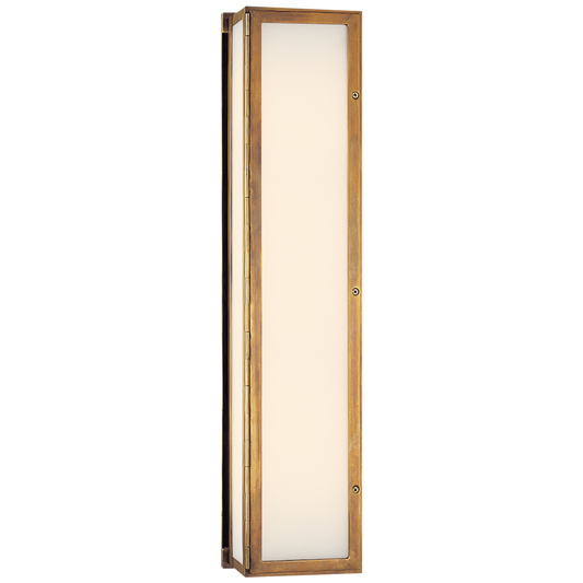 Mercer Bathroom Wall Sconce, 3-Light, Hand-Rubbed Antique Brass, White Glass, 24"H (TOB 2005HAB 2CUGD)