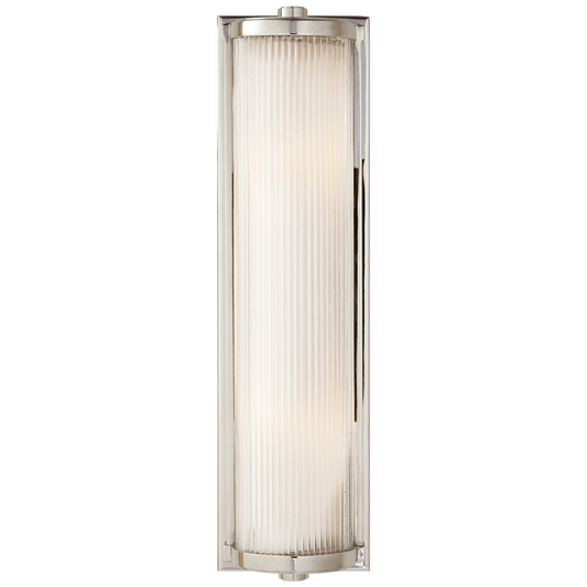 Dresser Bathroom Wall Sconce, 2-Light, Polished Nickel, Frosted Glass, 18"H (TOB 2141PN-FG 2CVGR)