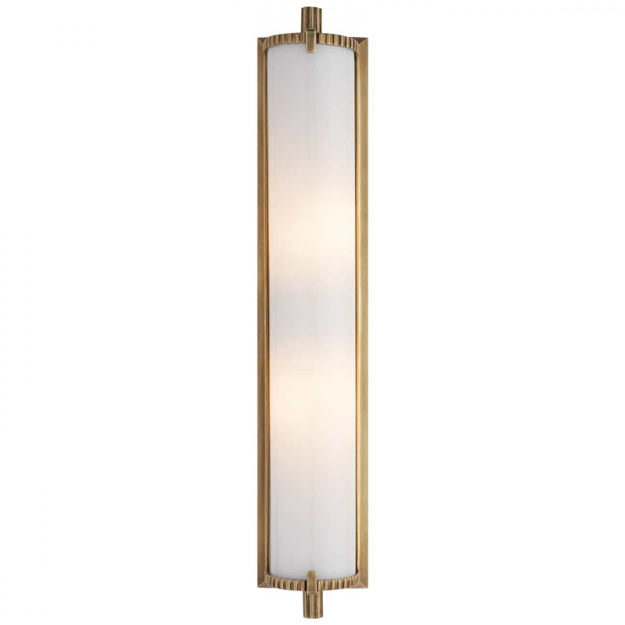 Calliope Bathroom Wall Sconce, 2-Light, Hand-Rubbed Antique Brass, White Glass, 20.5"H (TOB 2185HAB-WG 2CVH0)